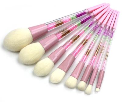 China Angular Blush Perfect Blending 8Piece All-Natural Makeup Art Fantasy Makeup Brush Set Transparent Crystal Handle Cute Look Makeup for sale