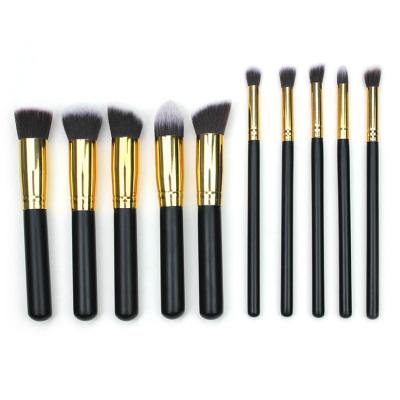 China Angular Blush Kabuki High Density Seamless Face Brush Multifunctional For Blending Liquid Base Blending Cosmetic Brush Kit 10Piece for sale