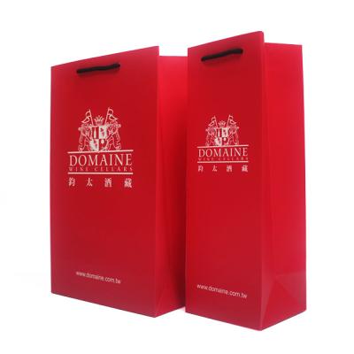 China Environmental Friendly Luxury ECO Wine Packaging Shopping Paper Bag With Logo Printing Custom Paper Bag for sale