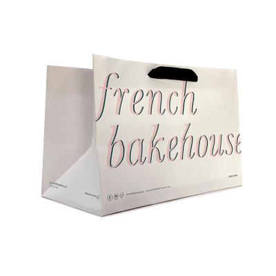 China ECO Ambient Logo Print Custom Shopping Friendly Printed Paper Bag Bakery Gift Paper Shopping Bag for sale