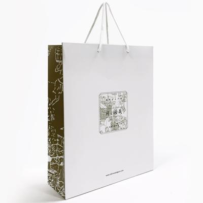 China ECO Friendly Factory Direct Custom Made Wine Ambient Quality White Paper Best Shopping Bag for sale