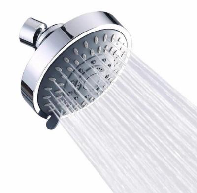 China Needle Free 5 Inch High Pressure Shower Head For Bathroom, 5 Function Shower Head With Adjustable Metal Rotating Ball Joint for sale