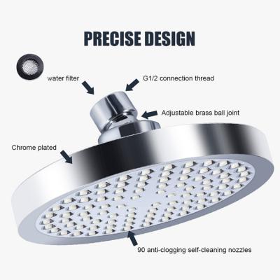 China Amazon Rain Shower Head 6 Inch Full Rain High Pressure Shower Head Electroplating Shower Head for sale