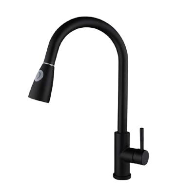 China Electric Faucets Matte Black / Chrome Plated Stainless Steel Rotating Faucet Kitchen Product With Sprayer Multi-Pull-out Kitchen Faucet for sale