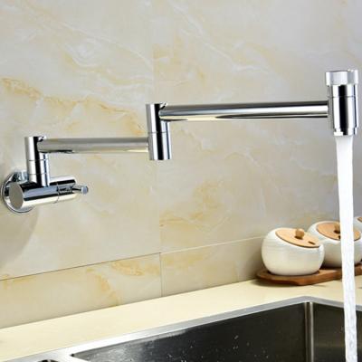 China Electric Faucets In-Wall Kitchen Sink Faucet Brass Folding Switch Chrome Plated Brushed Dual Switch Faucet for sale