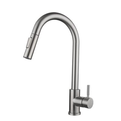 China Electric Faucets Household Hot And Water-Drawing Controlled Stainless Steel Cold Touch Rotating Brushed Kitchen Faucet for sale