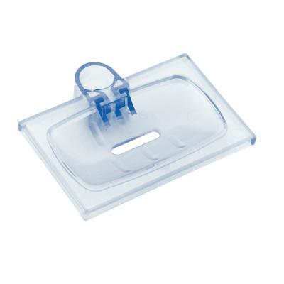 China Modern Wholesale Wall Mounted ABS Plastic Transparent Soap Dish To Slide Rail With Drain for sale