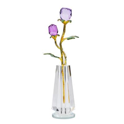 China Thanksgiving Gifts Crystal New Rose Cross Border Supply Of Chinese Valentine's Day Gift To His Wife Crystal Crafts for sale