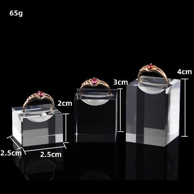 China Hot Sell Beauty Disply Amazon Jewelry Modern Mini Ring Display Acrylic Ring Holder Display Stand With Favorable Price for sale