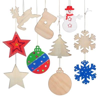 China Wooden Christmas Tree Decorations Old Man Rocking Horse Old Man Sleigh Small Christamas Decoration Christmas Pendants for sale