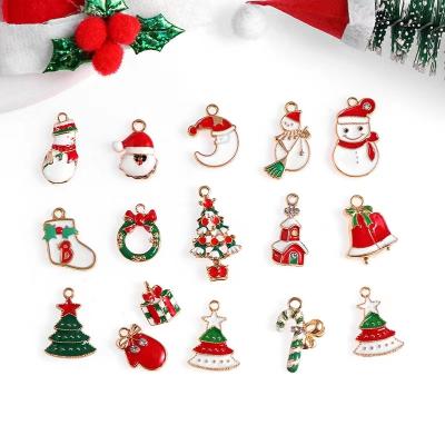 China Hanging Accessories 10pcs/bag Pendant Alloy Christmas Series Garland Bell Gift Drop Oil DIY Ornaments for sale