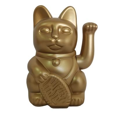 China Worlwide Wholesale House Open Chinese Classic Lucky Wealth Gold Waving Hand Electric Fingering Lucky Cat Maneki By AA Battery for sale