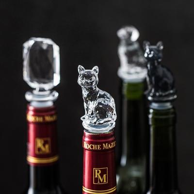 China 18-20mm Creative Acrylic Animal Cute Animal Wine Bottle Stocked Sealing Stopper for sale