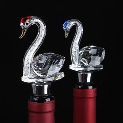 China Wholesale Gift Crystal Swan Wine Wedding Mouth Champagne Bottle Stopper for sale