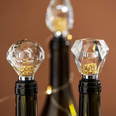 China Household Crystal Seal Stopper Champagne Stopper Wine Gold Foil Wine Bottle Stored Soft Rubber Leakproof Dustproof Cool Cover for sale