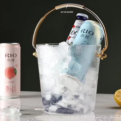 China Factory Price Viable Wholesale Plastic Luxury Glass Ice Bucket Handle Ice Bucket For Guest Room for sale