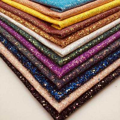 China Anti-rust Chunky Glitter PU Leather Shining For Shoes And Bags for sale