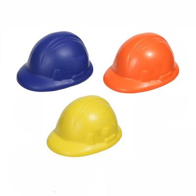 China Soft Toy PU Soft Foam Anti Stress Reliever In Hard Hat Shape Stress Balls for sale