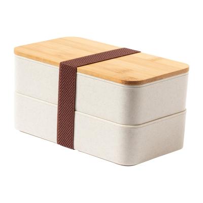 China Freshness Keeping Lid Wheat Straw Plastic Bento Lunch Box Safe Bamboo Food Container for sale