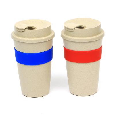 China Small Modern Portable Reusable Wheat Straw Custom Coffee Coffee Cup Travel Mugs for sale