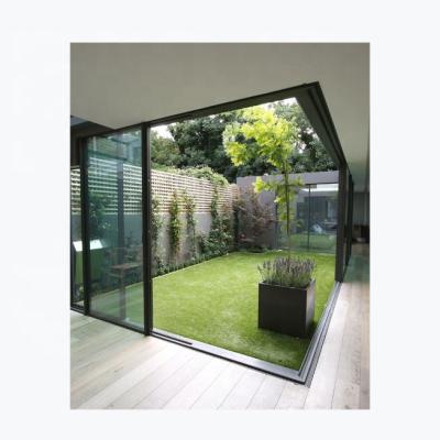 China Sound Insulation Heavy Duty Soundproof Aluminum Sliding Glass Door With Double Tempered Glass for sale