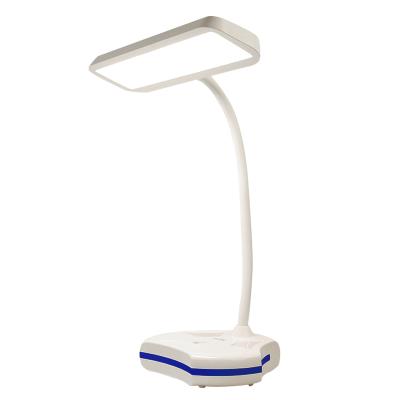 China PVC White Square Rechargeable Eye Protection Dimming Soft Light No Blinking Obvious Desk Lamp Suitable for Reading and Studying for sale