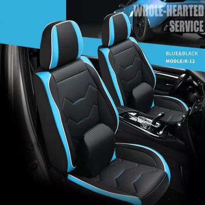 China New Design Luxury High Quality Blue Easy Clean Customized Driving Fit Leather Car Seat Covers for sale