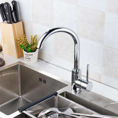 China Contemporary Round Single Handle Hot And Cold Water Mixer Tap Kitchen Faucets Chromed Finish Tap Faucet for sale