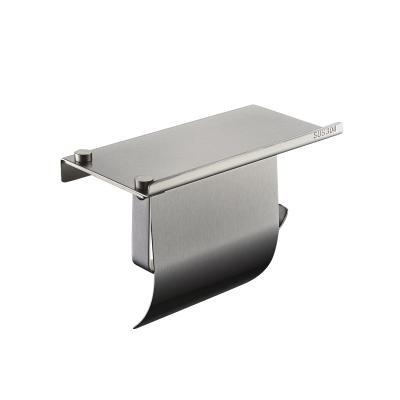 China Modern Modern Bathroom Accessories SUS304 Toilet Paper Holder With Mobile Phone Shelf for sale