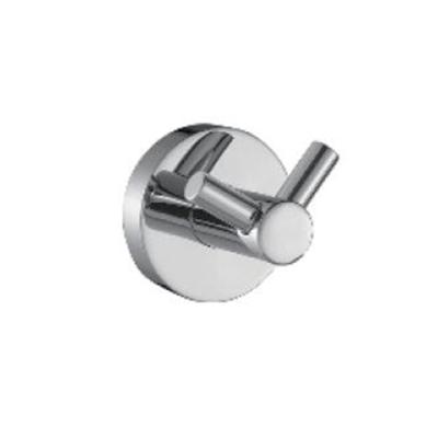 China Elegant Luxury Sanitary Ware Brass Chrome Double Robe Hook for sale