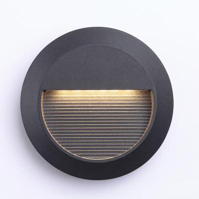 China Modern Die Casting Aluminum Round Outdoor LED Recessed Wall Lights Staircase Led Light for sale