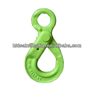 China Alloy Steel G100 European Type Eye Hook Safety Self Locking Hook for sale