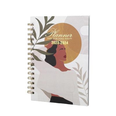 China Free Sample Custom A4 A5 Gold Foil Spiral Hardcover Journal Diary Notebook Planner for sale