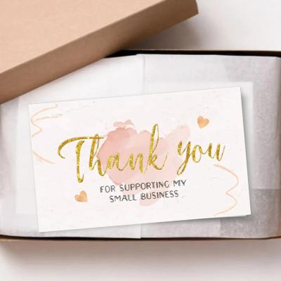 China Duplex Board White Art Paper Thank You Card Custom Size for Small Business Promotion for sale