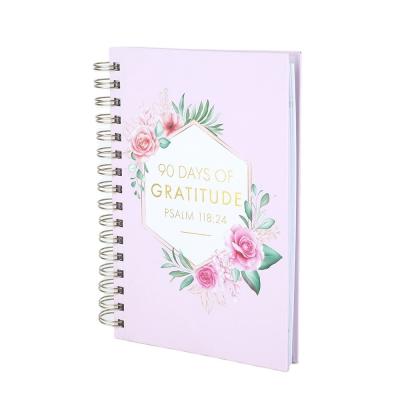 China Flower Printing Gold Foil Hardcover Spiral Planner For Monthly Weekly Daily Journal for sale