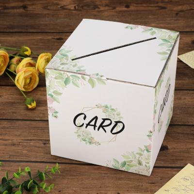 China Wedding Reception Baby Shower Bridal Party Favor Cardboard Paper Gift Card Box Holder for sale