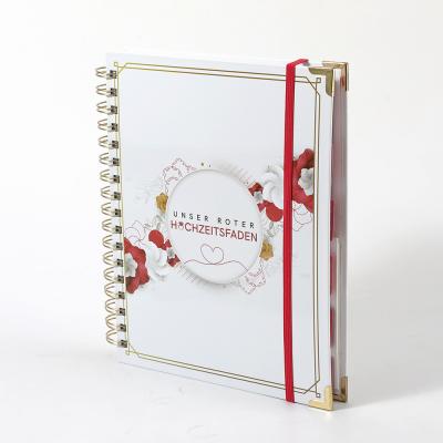 China Goud folie spiraal bruiloft planner voor A5 bloemen bruiloft gastenboek organisator Te koop