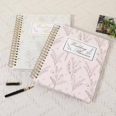 China Custom Printing Hardcover Wedding Planner Notebook Spiral Binding Diary Journal Notebook for sale