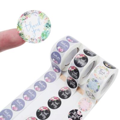 China Synthetic Self Adhesive Sticker Paper Roll Lamination Custom Thank You Sticker for sale