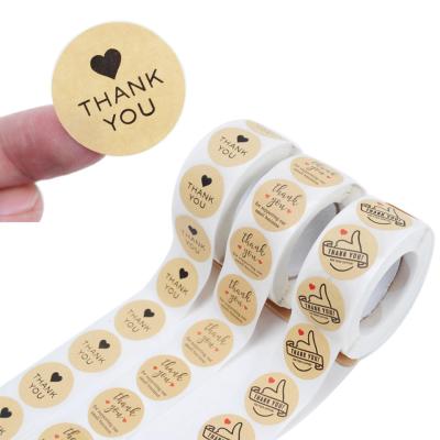 China CMYK Color Paper Self Adhesive Sticker Label Custom Round Thank You Sticker for sale