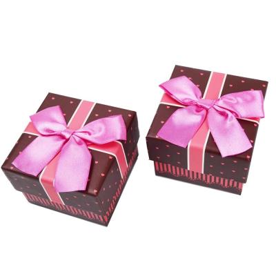 China Recycled Materials Small Gift Box for Girls Earrings Custom Logo and Ribbon Included for sale