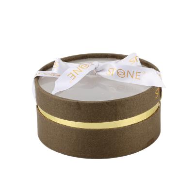 China CMYK Logotipo personalizado Papel Kraft Ropa Joyería Perfume Tubo Papel Flor cilindro Embalaje regalo Caja con cinta en venta