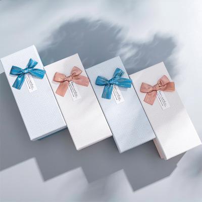 China Gift Craft Packaging With Ribbon Custom Printed Small Lid And Base Perfume Paper Box for sale