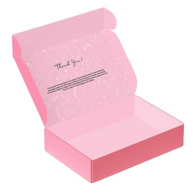 China Customized Die Cut Clothing Mailer Paper Box Corrugated Packaging Pink Shipping Boxes for sale