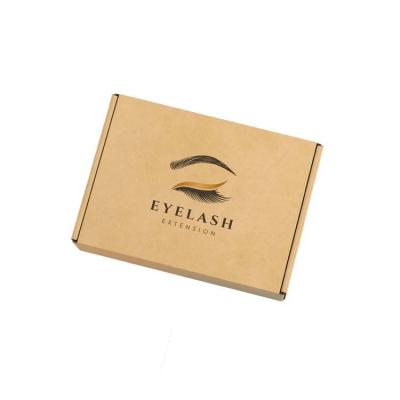 China Custom Logo Luxury Custom Color Eyelash Cosmetic Packaging Kraft Paper Mailer Shipping Box for sale