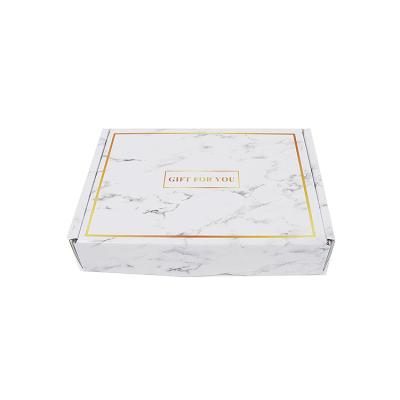 China Marble Printing Corrugated Mailer Box Clothing Packaging Shipping Box for Custom Logo for sale