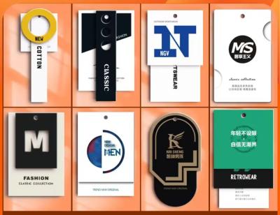 China Custom Paper Printing Services Clothing Packaging Thank You Card Hang Tag With Hole for sale