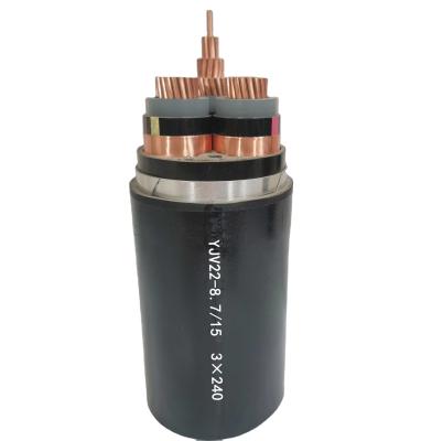 China Industrial YJV22 8.7-15KV 3X240 XLPE Insulated Copper Core High Voltage Cable for sale