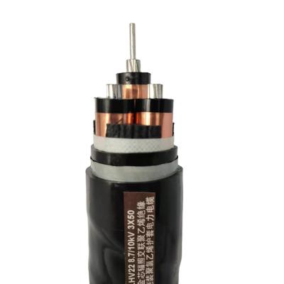 China YJLHV22 8.7/10KV 3*50 Industrial Aluminum Alloy Crosslinked PVC Insulated Armored PVC Sheath for sale