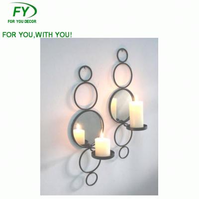 China Home decoration ML-2022 three size metal wall candle holder and candle excluded home decoration for sale